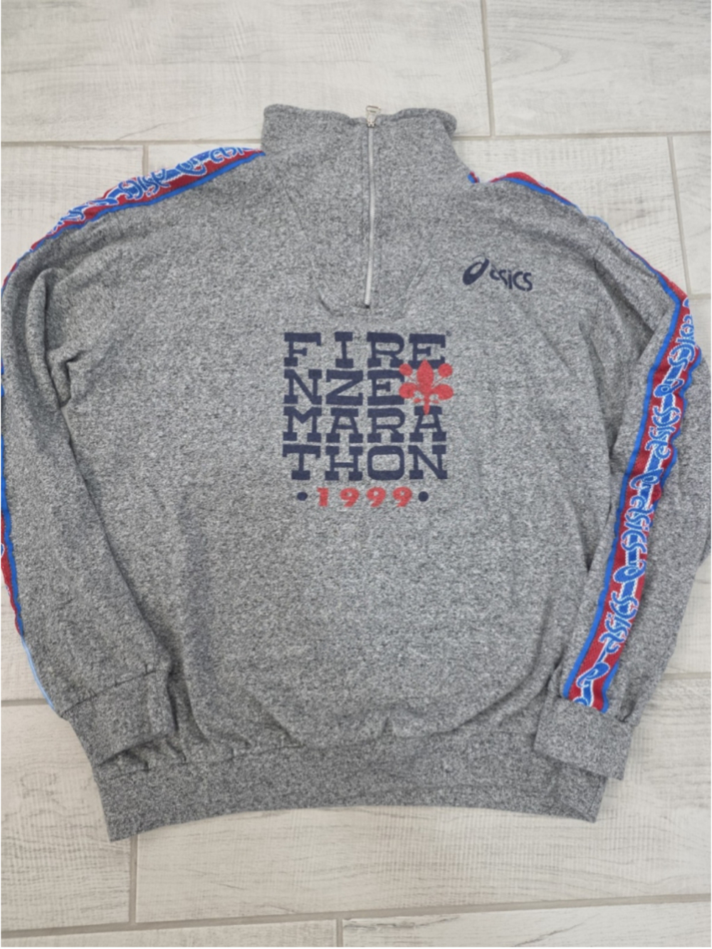 Vintage Firenze Marathon 1999 Asics Pullover Mens Size Large
